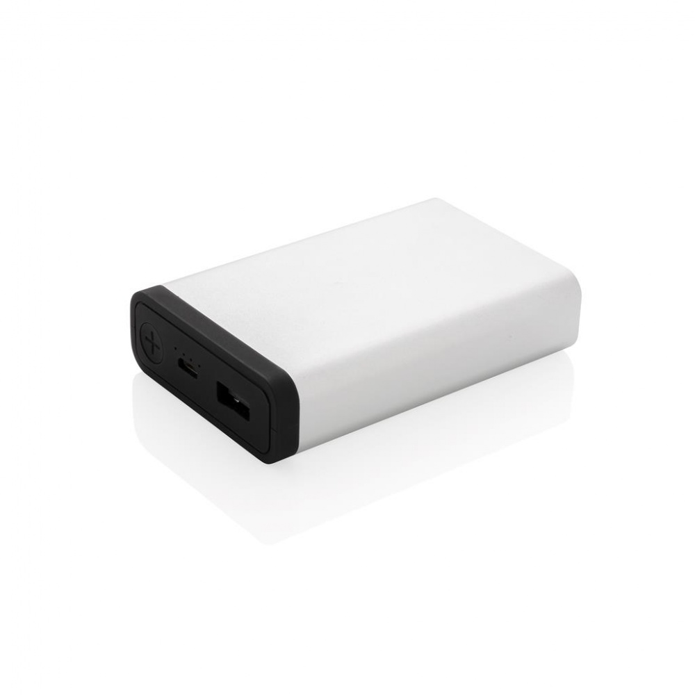 Logotrade mainostuotet kuva: Ärikingitus: 10.000 mAh Aluminum pocket powerbank, silver