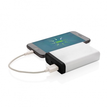 Logotrade liikelahja mainoslahja kuva: Ärikingitus: 10.000 mAh Aluminum pocket powerbank, silver