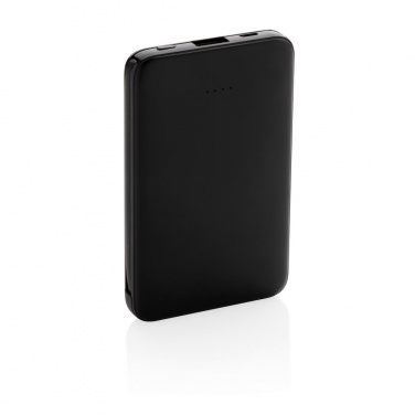 Logotrade mainoslahjat ja liikelahjat tuotekuva: Reklaamtoode: 5.000 mAh Pocket Powerbank with integrated cables, black