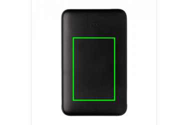 Logo trade mainoslahja ja liikelahja tuotekuva: Reklaamtoode: 5.000 mAh Pocket Powerbank with integrated cables, black