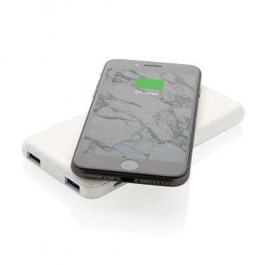 Logotrade liikelahjat kuva: Firmakingitus: Ultra Thin 4.000 mAh Wireless 5W Charging Powerbank, white