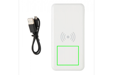 Logotrade mainoslahja ja liikelahja kuva: Firmakingitus: Ultra Thin 4.000 mAh Wireless 5W Charging Powerbank, white