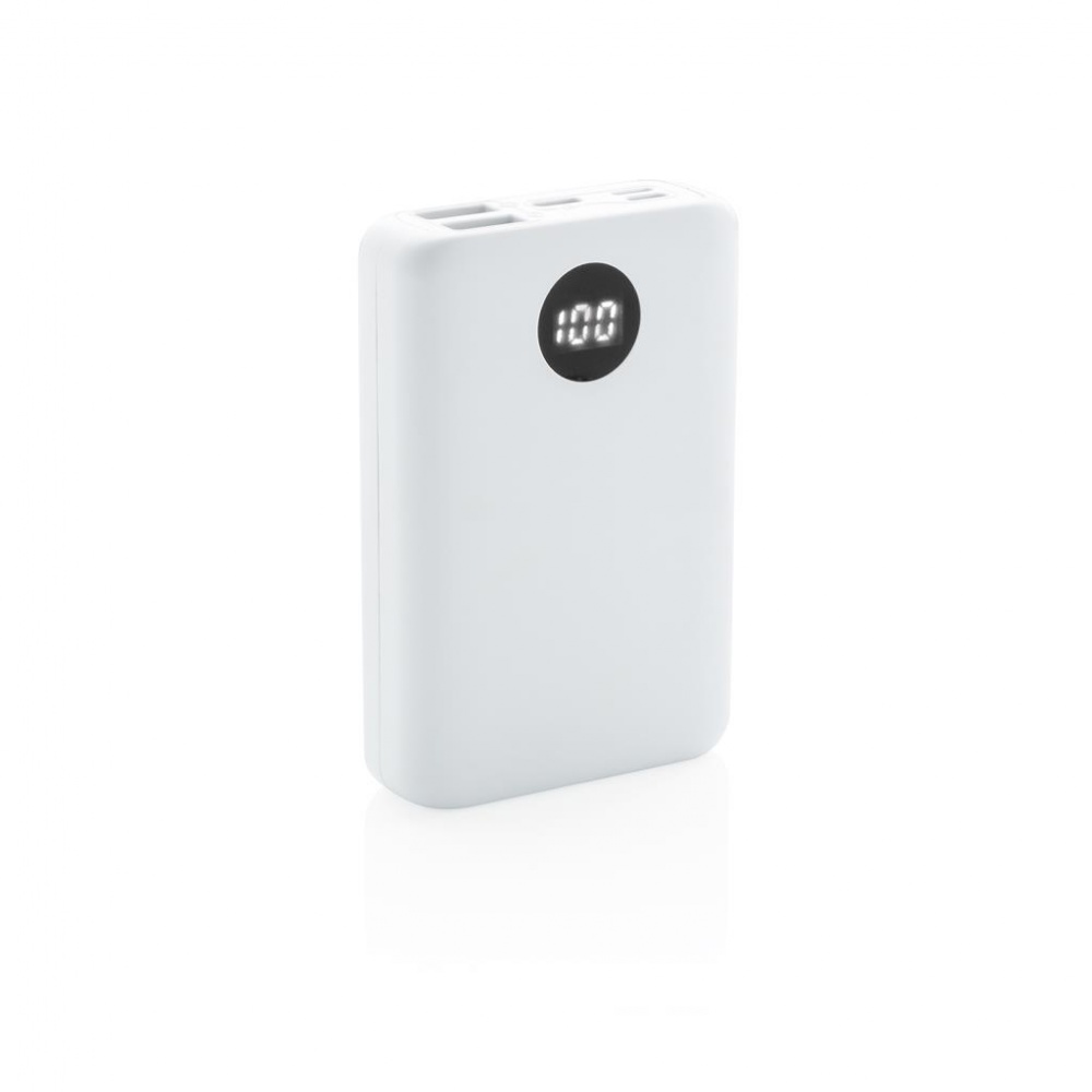 Logotrade mainostuotet kuva: Meene: 10.000 mAh pocket powerbank with triple input, white