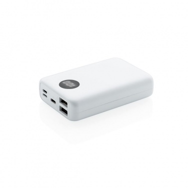 Logotrade mainoslahjat ja liikelahjat tuotekuva: Meene: 10.000 mAh pocket powerbank with triple input, white