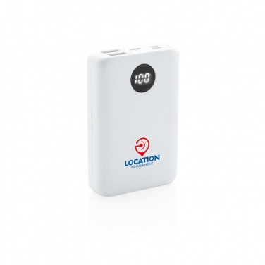 Logotrade mainoslahjat ja liikelahjat tuotekuva: Meene: 10.000 mAh pocket powerbank with triple input, white