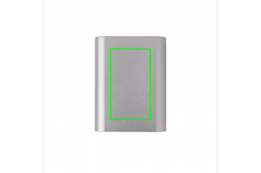 Logo trade mainoslahjat tuotekuva: Reklaamtoode: Aluminium 5.000 mAh Wireless 5W Pocket Powerbank, grey