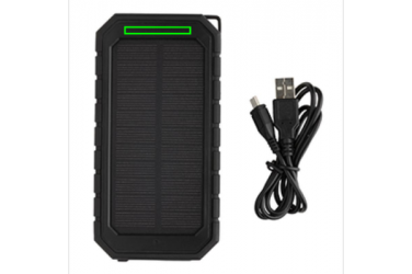 Logo trade liikelahjat tuotekuva: Firmakingitus: 10.000 mAh Solar Powerbank with 10W Wireless Charging, black