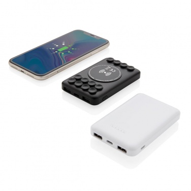 Logotrade liikelahja tuotekuva: Reklaamtoode: 5.000 mAh wireless charging pocket powerbank, black