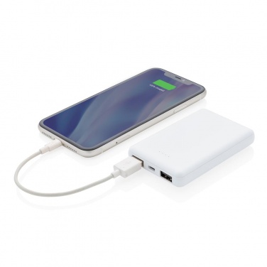 Logotrade liikelahjat kuva: Reklaamkingitus: 5.000 mAh antimicrobial powerbank, white