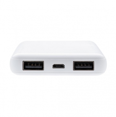 Logotrade liikelahja tuotekuva: Reklaamkingitus: 5.000 mAh antimicrobial powerbank, white