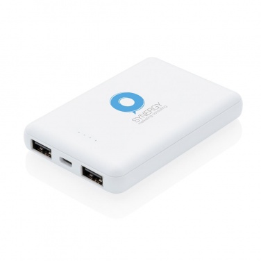 Logotrade mainoslahjat ja liikelahjat tuotekuva: Reklaamkingitus: 5.000 mAh antimicrobial powerbank, white