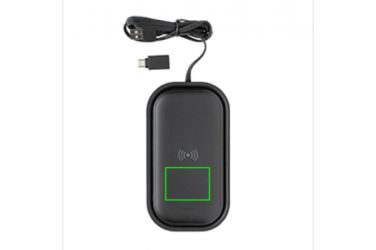 Logo trade mainoslahjat ja liikelahjat kuva: Reklaamkingitus: Wireless charging 5.000 mAh powerbank base, black