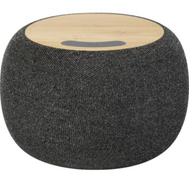 Logotrade mainoslahjat kuva: Ecofiber bambu Bluetooth®-kaiutin ja langaton latausalusta, harmaa