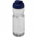 H2O Active® Base 650 ml läppäkantinen urheilujuomapullo, Läpinäkyvä / sininen