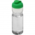 H2O Active® Base 650 ml läppäkantinen urheilujuomapullo, Läpinäkyvä / vihreä