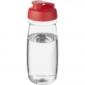 H2O Active® Pulse 600 ml flip kansi urheilujuomapullo, Läpinäkyvä / punainen