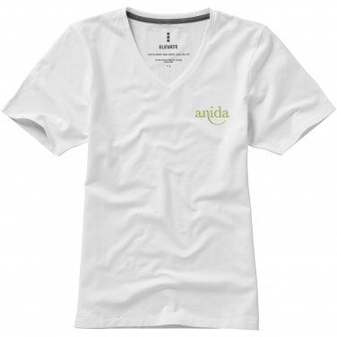 Logotrade mainoslahja tuotekuva: Kawartha short sleeve women's organic V-neck t-shirt