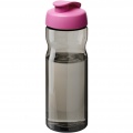 H2O Active® Eco Base 650 ml -urheilujuomapullo läppäkannella, Puuhiili / magenta