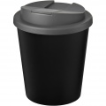 Americano® Espresso Eco 250 ml kahvimuki kierrätetystä materiaalista. Läikkymätön kansi. , Tasainen musta/harmaa