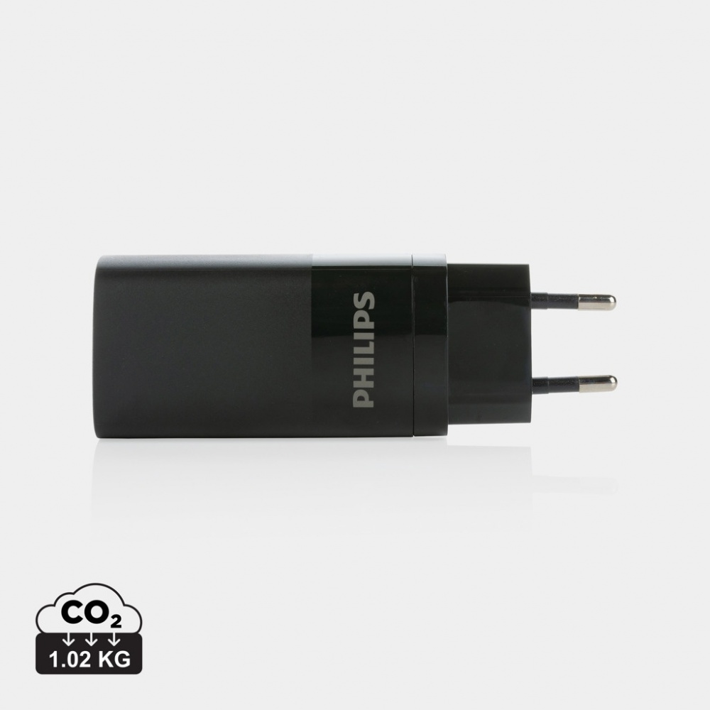 Logotrade mainoslahja tuotekuva: Philips 65 W erittäin nopea PD 3-porttinen USB-laturi