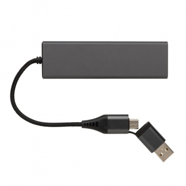 Logotrade mainostuote tuotekuva: Terra RCS alumiininen USB-hub 3 portilla