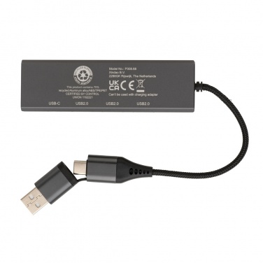 Logo trade liikelahjat mainoslahjat kuva: Terra RCS alumiininen USB-hub 3 portilla