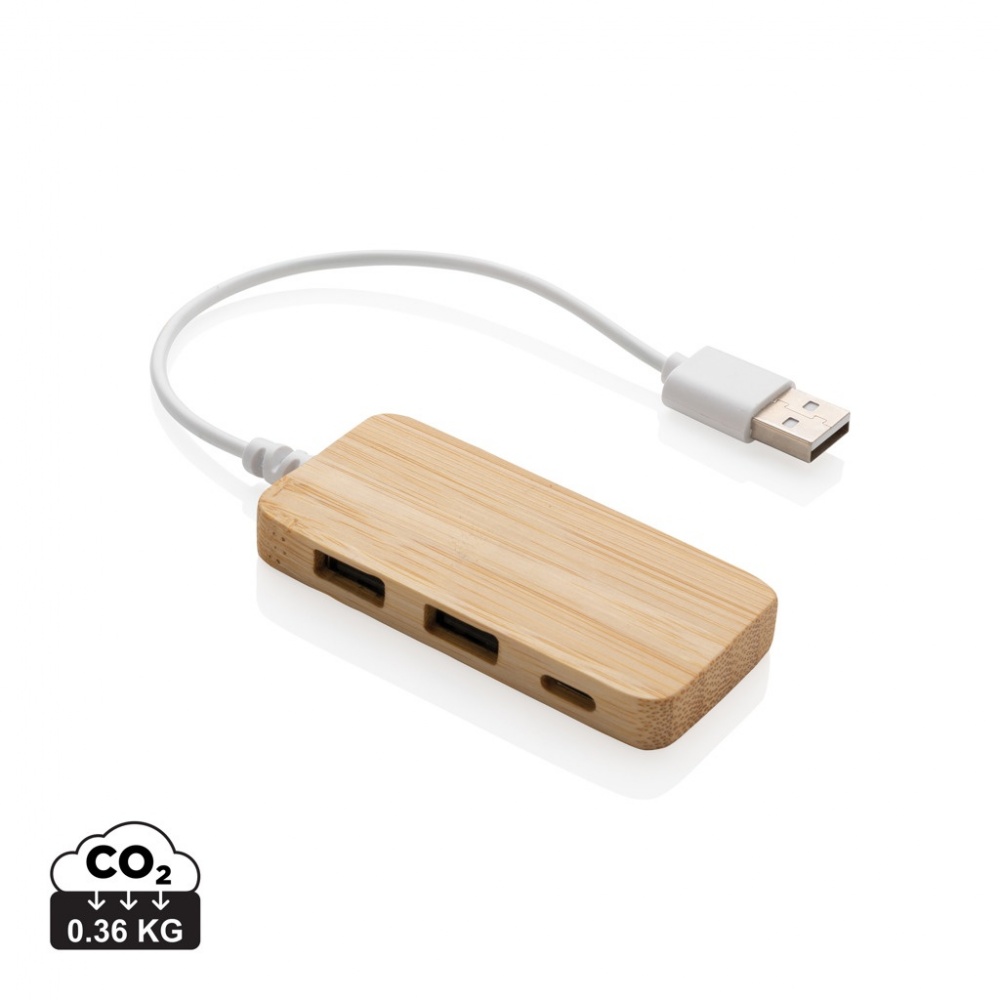 Logotrade liikelahja tuotekuva: Bambuinen USB tyypin C hub