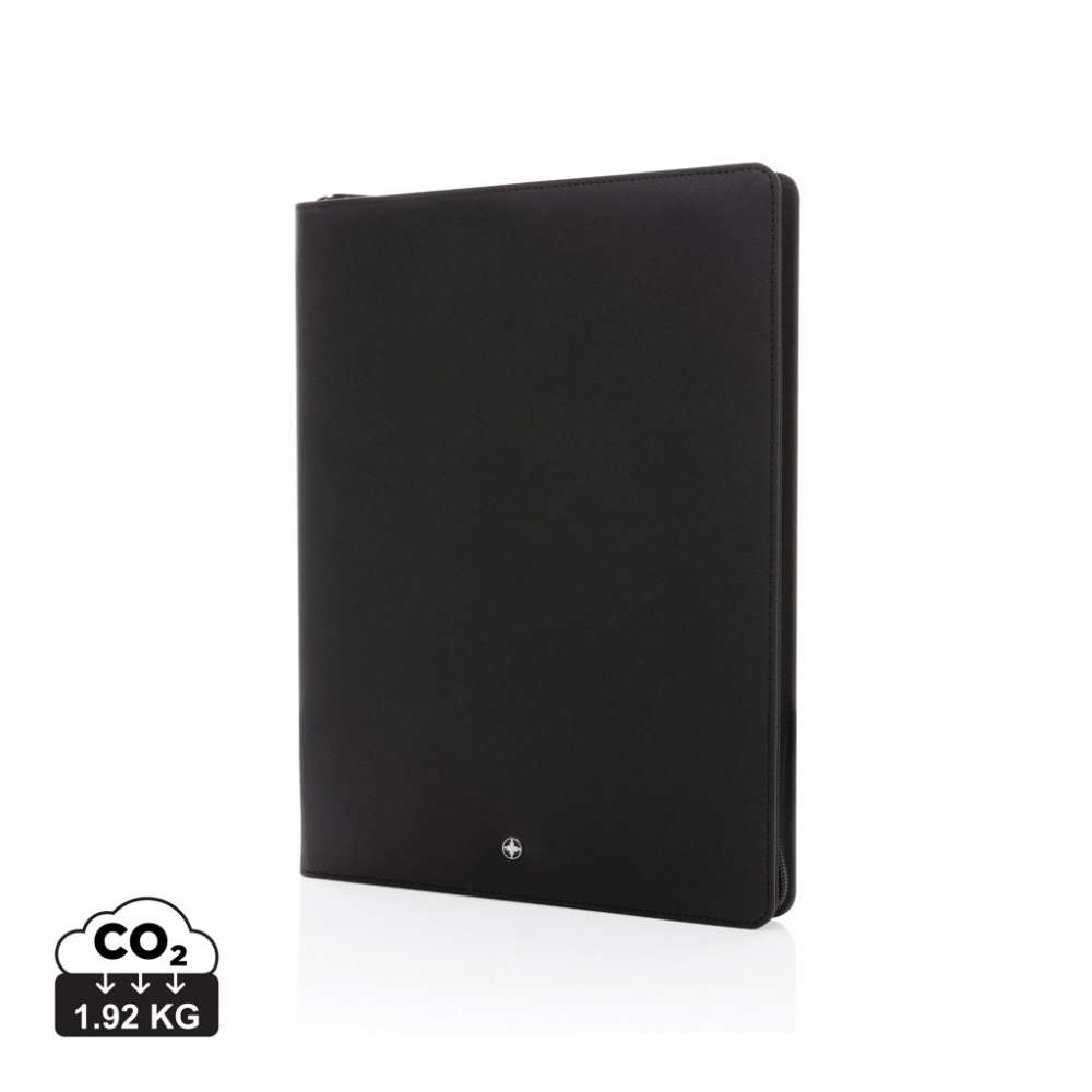 Logo trade liikelahja mainoslahja tuotekuva: Swiss Peak Heritage RCS rPU A4 portfolio vetoketjulla