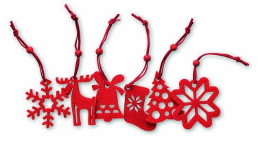 Logotrade liikelahja mainoslahja kuva: Set of 6 felt tree hangers