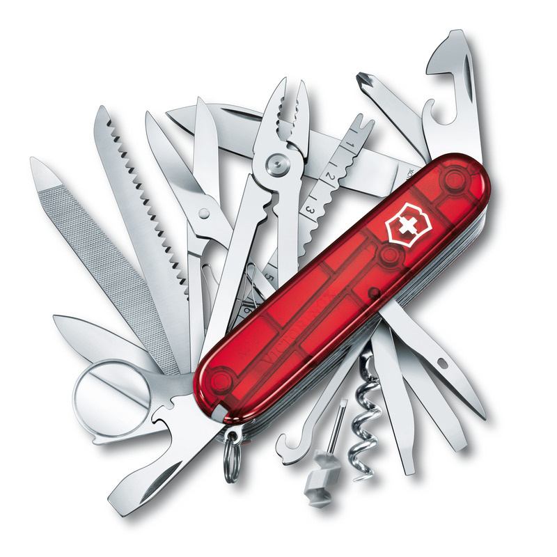 Logo trade liikelahjat tuotekuva: Taskuveitsi SwissChamp läpinäkyvä Victorinox