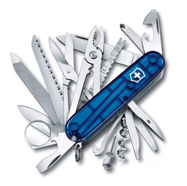 Logotrade mainostuote tuotekuva: Taskuveitsi SwissChamp läpinäkyvä Victorinox