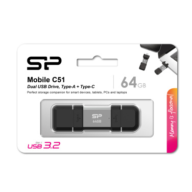 Logotrade mainoslahjat kuva: Pendrive Silicon Power Mobile - C51 3.2, 64 Gt