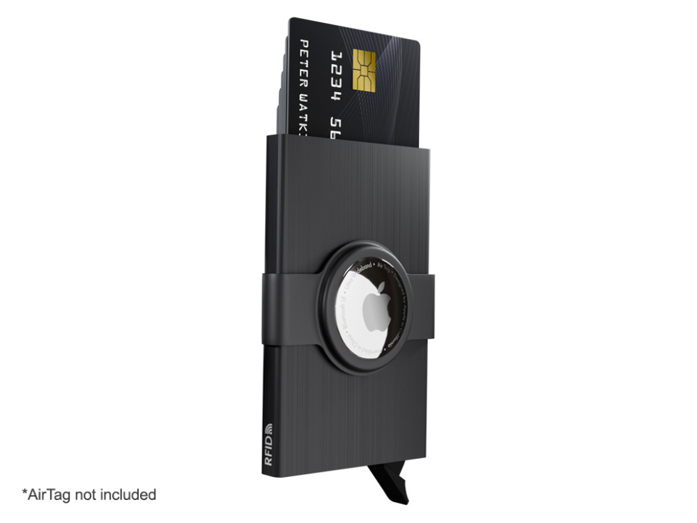 Logo trade liikelahja mainoslahja tuotekuva: RFID-luottokorttikotelo, jossa on pidike AirTagille 2163155
