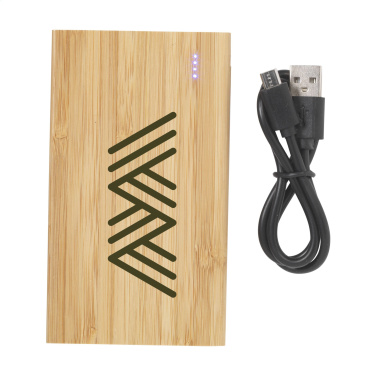 Logo trade mainoslahjat ja liikelahjat kuva: Bamboo 4000 Powerbank ulkoinen laturi