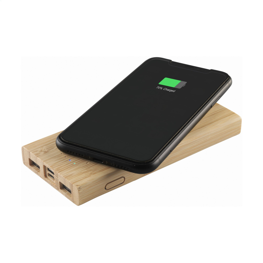 Logotrade liikelahjat kuva: Bamboo 8000 Wireless Powerbank langaton laturi