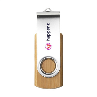 Logo trade liikelahja kuva: USB Twist Bamboo 64GB