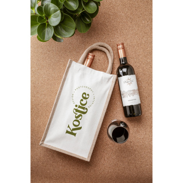 Logotrade liikelahjat mainoslahjat tuotekuva: Juuttikangas Double Wine Bag