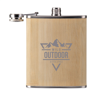 Logo trade mainostuotet tuotekuva: Hipflask Bamboo 200 ml juomapullo