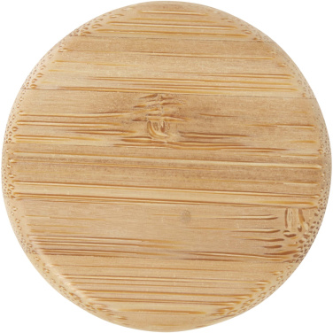 Logo trade liikelahja kuva: Lume 500 ml:n himmeä natronkalkkilasipullo, jossa on bambukansi