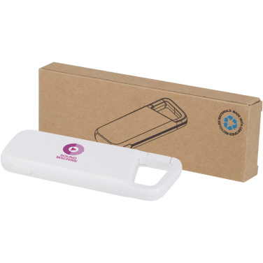 Logo trade mainostuotet tuotekuva: Alkes 5 000 mAh:n ja 12 W:n kierrätysmuovista valmistettu vedenkestävä varavirtalähde jousihaalla