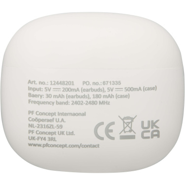 Logo trade liikelahja kuva: Alterf kierrätysmuovista valmistetut langattomat True Wireless Bluetooth® -kuulokkeet silikonisilla korvasovittimilla