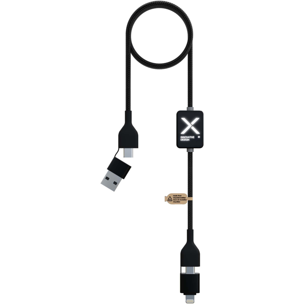 Logotrade mainostuote tuotekuva: SCX.design C32 latauskaapeli, jossa on valaistu logo ja kytkin valolle, 60 W