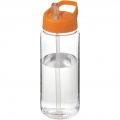 H2O Active® Octave Tritan™ 600 ml sportinis buteliukas su snapelio dangteliu, Skaidrus skaidrus / oranžinis