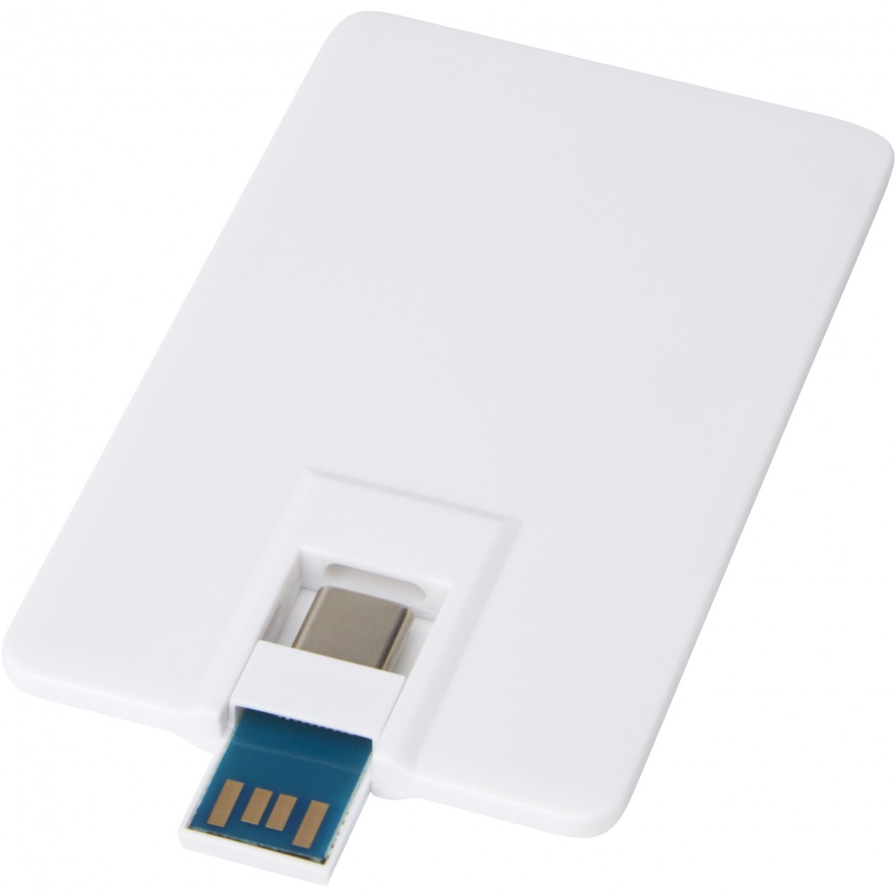 Logotrade verslo dovanos nuotrauka: Duo plonas 32 GB USB diskas su Type-C ir USB-A 3.0