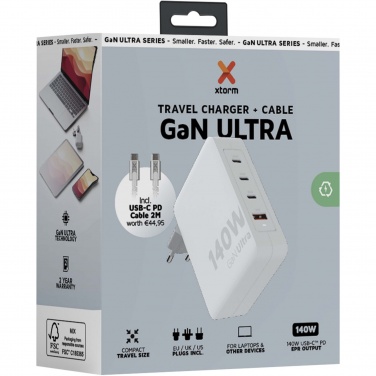 Logotrade dovana nuotrauka: Xtorm XVC2140 GaN Ultra 140W kelioninis įkroviklis su 240W USB-C PD laidu