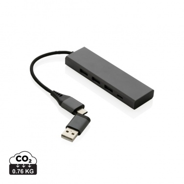 Logotrade firminės dovanos nuotrauka: Terra RCS perdirbto aliuminio šakotuvas su 3 USB prievadais