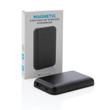 Logotrade verslo dovanos nuotrauka: Magnetinis 5 000 mAh 5 W belaidis maitinimo blokas