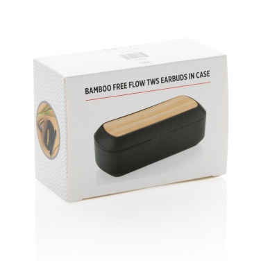 Logotrade firminės dovanos nuotrauka: Bamboo Free Flow TWS ausinių dėklas