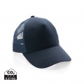 Impact AWARE™ Brushed rctton 5 panel trucker cap, 190gr, laivynas