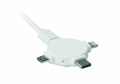 3 viename kabelio adapteris, Baltas